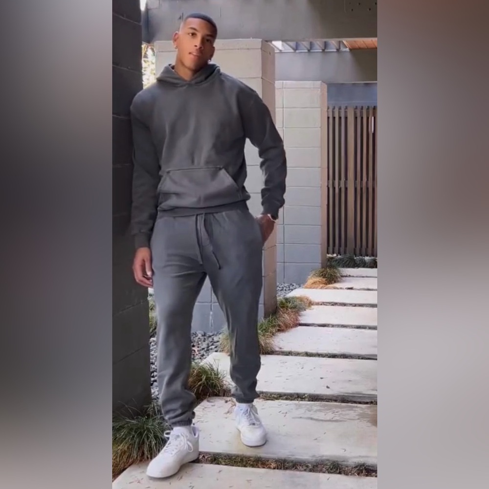 Talentless Men’s Heavyweight Hoodie & Sweatpants Bundle XL Steel Grey